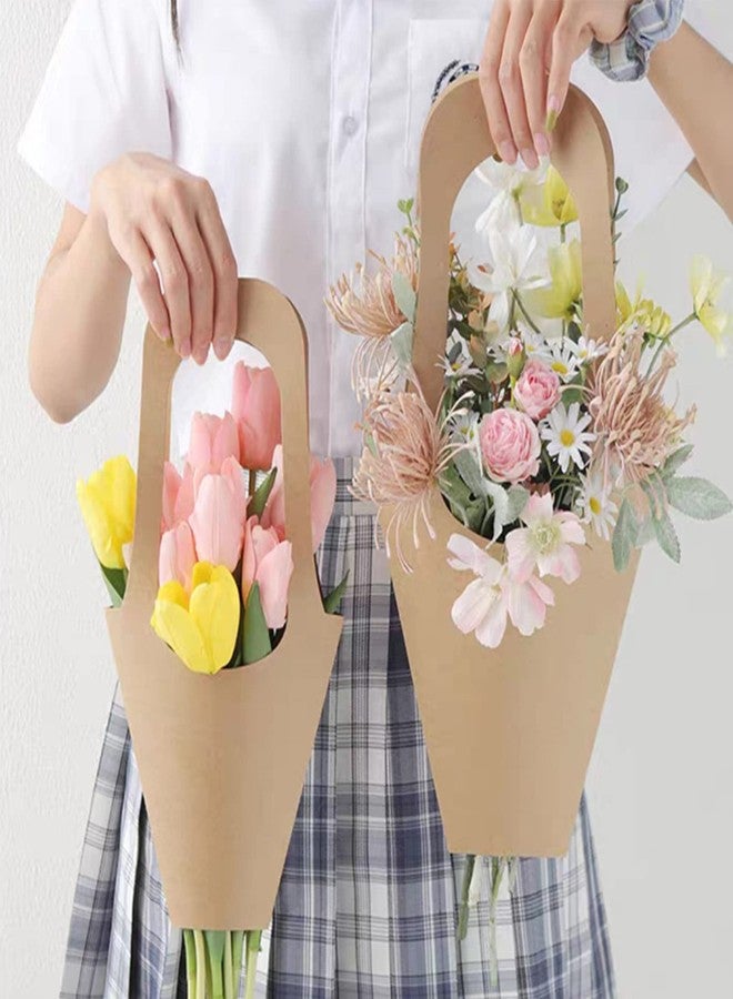 Tergy 50Packs Kraft Paper Flowers Gift Bags Brown Hanging Bouquet Wrapping Bags for Home Decoration (14Inches) - Image 4